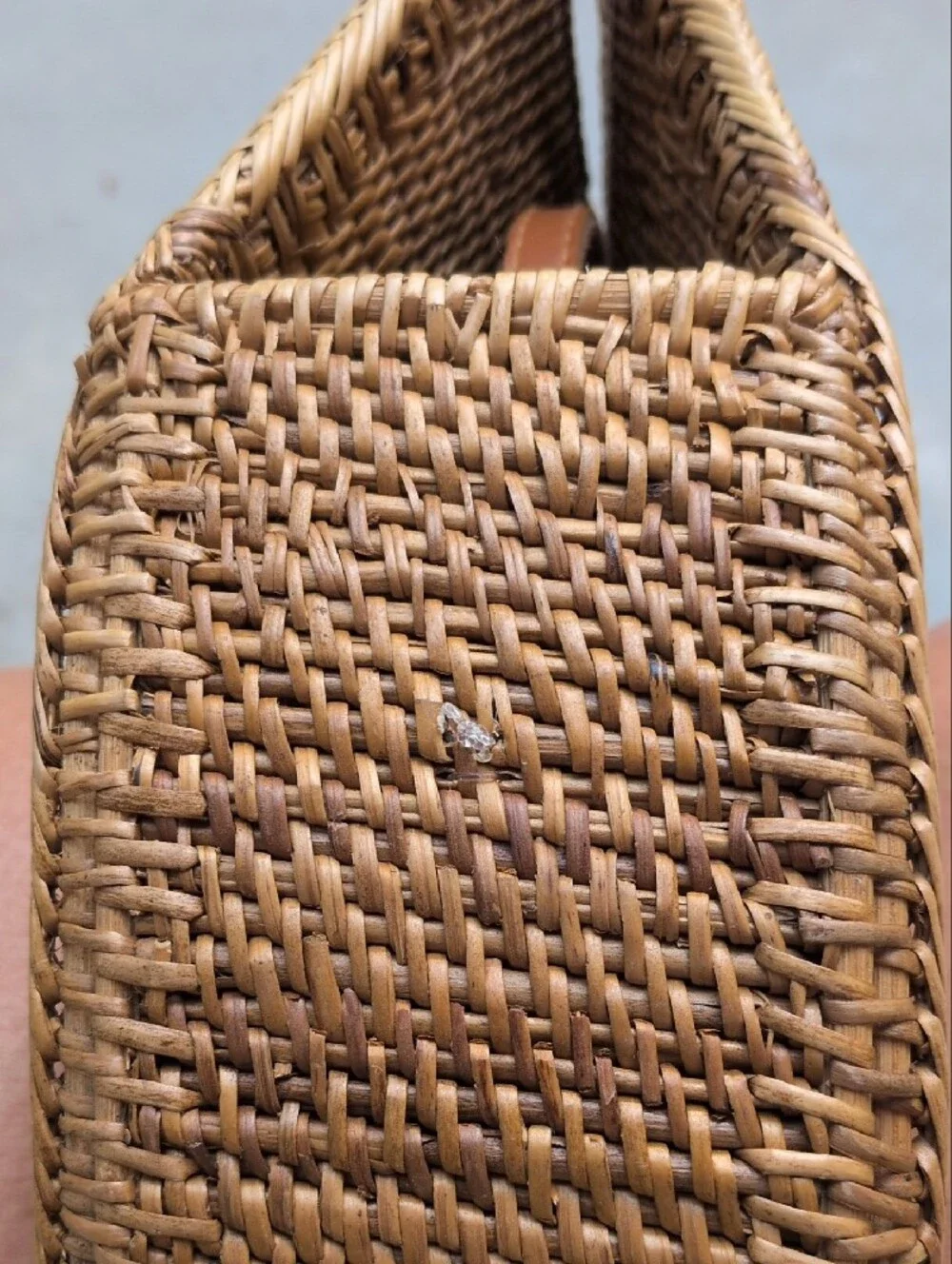 Anthropologie Woven Rattan Crossbody Bag in Brown